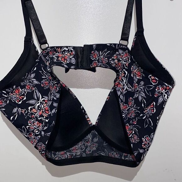 Nautica Intimates Women's Multicolor Floral Adjustable Strap Wireless Bra Sz 42D - Picture 4 of 9